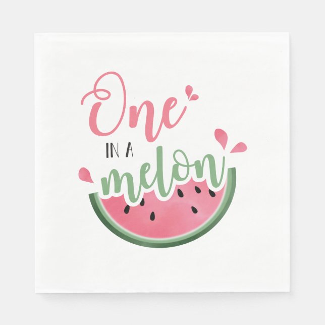 Eins in einem Melon Watermelon Erstgeburt Napkins Serviette (Vorderseite)