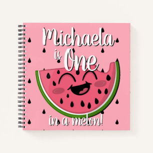 Eins in einem Melon Watermelon First Birthday Gast Notizbuch