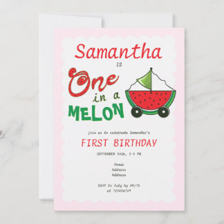 Eins in einem Melon Watermelon Niedlich Toy 1. Geb Einladung