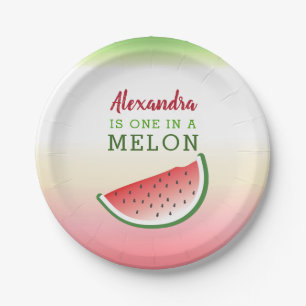 Eins in einem Melone 1. Geburtstag Pappteller