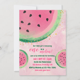 Eins in einem Watermelon Baby Einladung Geburtstag