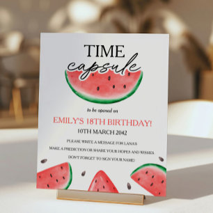 Eins in einer Melon Kapsel Wassermelone Time Kapse Sockelschild