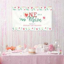 eins in einer Melone | Watermelon Geburtstag Willk Banner
