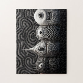 Eins]mit Augen Kreaturen in neutralen Farben Puzzle
