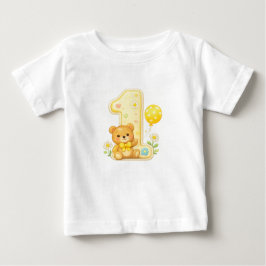 Eins mit Bär 1. Geburtstag Baby T-Shirt