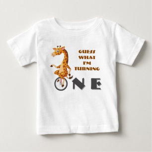 Eins-Rad-Giraffe-Erste-Geburtstag-Baby-T-Shirt Baby T-shirt