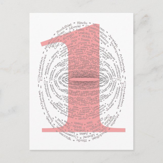 Eins: Rosa Version Postkarte (Vorderseite)