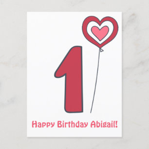 Eins! Süßer Geburtstagsballon - 1. Geburtstag Postkarte