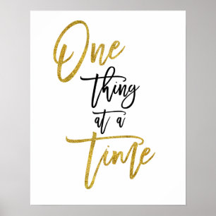 Eins zu einem inspirierenden Zitat Gold/Schwarz Poster