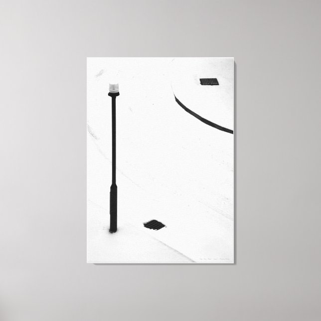 Eins, Zwei, Drei - Schnee, Schwarz und Weiß. Leinwanddruck (Vorderseite)