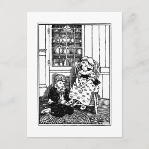 Eins, zwei, knöpfen Sie mir das Kinderzimmer-Rhyme Postkarte