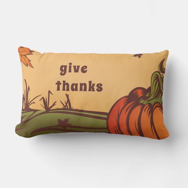 Einsam kürzen eines das Feld. Herbstblätter fallen Lendenkissen (Vorderseite)