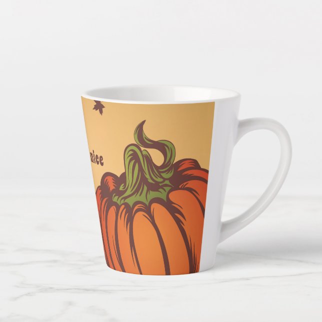 Einsam kürzen eines das Feld. Herbstblätter fallen Milchtasse (Rechts)