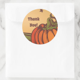 Einsam kürzen eines das Feld. Herbstblätter fallen Runder Aufkleber