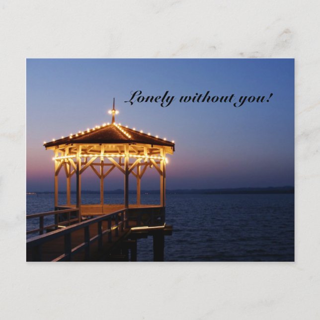 Einsam ohne Sie romantisch Postkarte (Vorderseite)