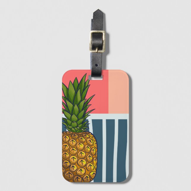 "Einsame Ananas" | farbig Gepäckanhänger (Vorderseite Vertikal)