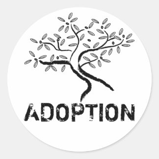 einsame Bäume, ADOPTION Runder Aufkleber