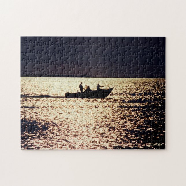 'Einsame Boote bei Twilight' Jigsaw Puzzle (Horizontal)