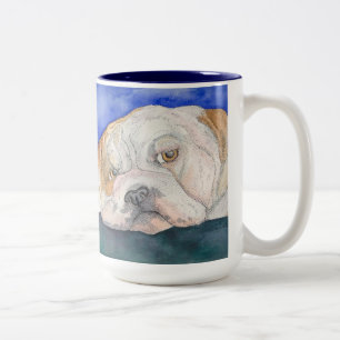 Einsame englische Bulldoggen-Tasse Zweifarbige Tasse