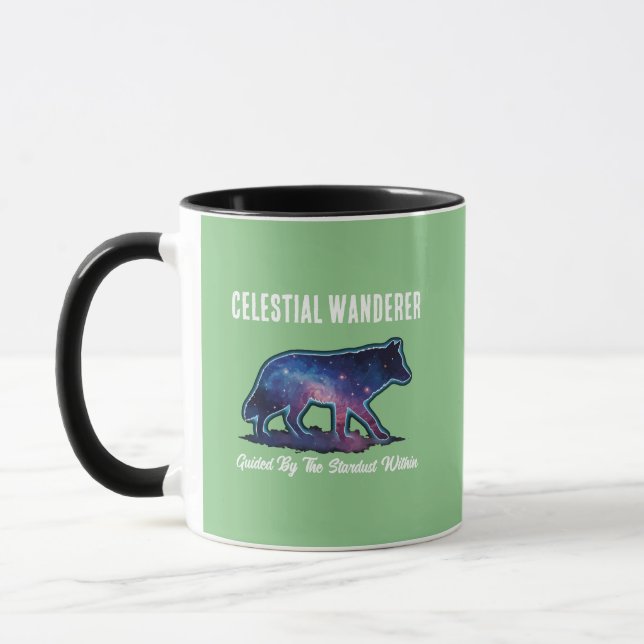 Einsame Galaxie-Wolf-Silhouette Tasse (Links)