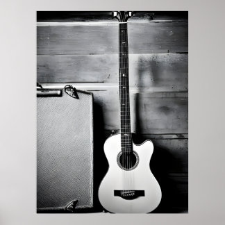 einsame Gitarre Poster