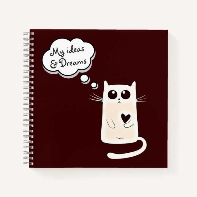 Einsame Herzen Katzen Süß Notizbuch (Vorderseite)
