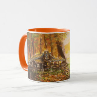 Einsame Kabine bei Sonnenaufgang Tasse