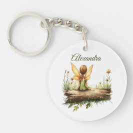 Einsame Mutter sitzt auf einem Log Schlüsselanhänger