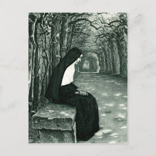 einsame Nonne Postkarte