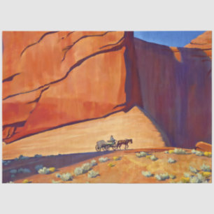 „Einsame Reise“ Western Art von Maynard Dixon Seidenpapier