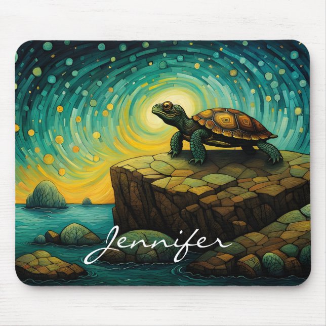 Einsame Schildkrötendenken Mousepad (Vorne)