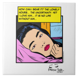 Einsame Stunden Vintage Romantik Comic Art Fliese