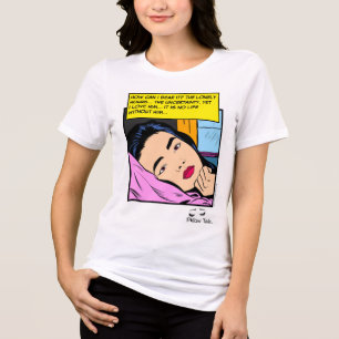 Einsame Stunden Vintage Romantik Comic Art Tri-Blend Shirt