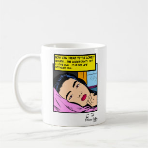 Einsame Stunden Vintage-Romanze Comic-Kunst Kaffeetasse