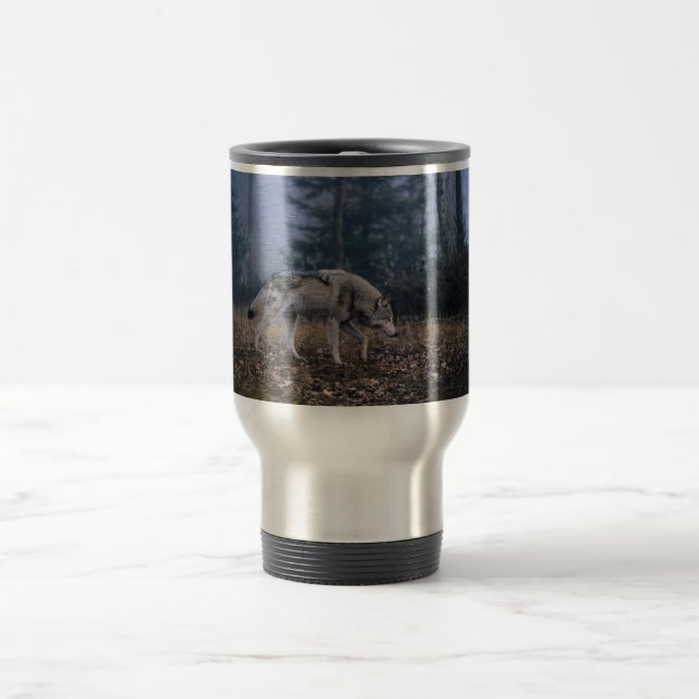 Einsame Wolf-Reise-Tasse Reisebecher (Mittel)