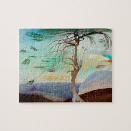 Einsame Zedernbaummalerei Puzzle