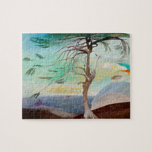 Einsame Zedernbaummalerei Puzzle (Horizontal)