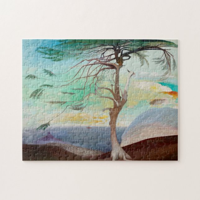 Einsame Zedernbaummalerei Puzzle (Horizontal)