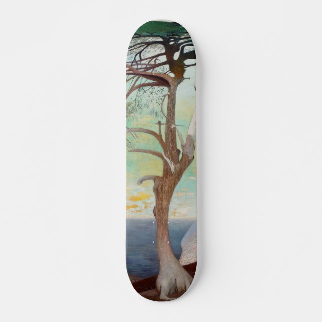 Einsame Zedernbaummalerei Skateboard (Vorne)