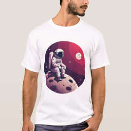 Einsamer Astronaut auf dem Mond-T - Shirt