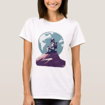 Einsamer Astronaut auf dem Mond-T - Shirt