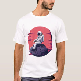 Einsamer Astronaut auf dem Mond-T - Shirt