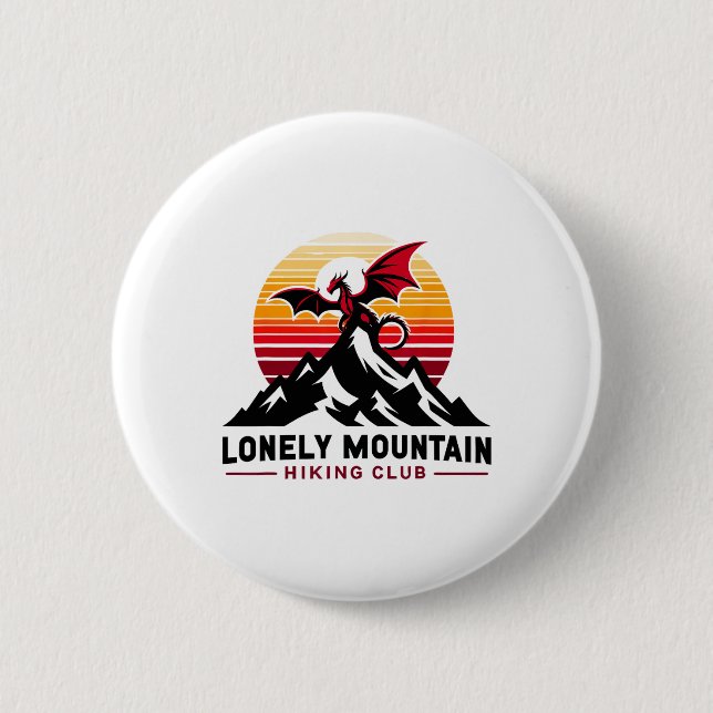 Einsamer Berg Wanderclub Lustiges Design  Button (Vorderseite)