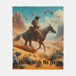 Einsamer Cowboy im Wüstencanyon - Surrealistische Fleecedecke