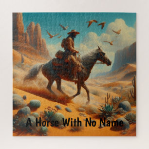 Einsamer Cowboy im Wüstencanyon - Surrealistische Puzzle
