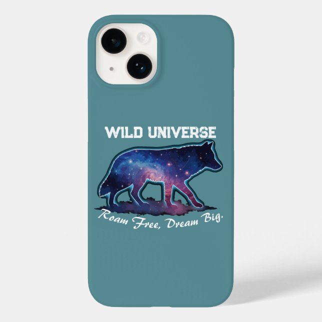 Einsamer Galaxy Wolf Silhouette (wilde Galaxie) Case-Mate iPhone Hülle (Rückseite)