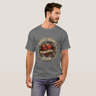 Einsamer Herzklub Gebrochenes Herz im Vintage-Rock T-Shirt