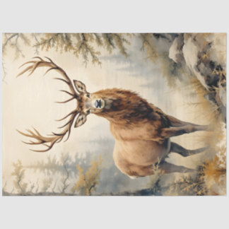 Einsamer Hirsch des Waldes Seidenpapier
