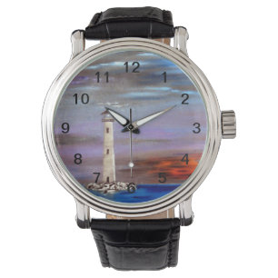 einsamer Leuchtturm Armbanduhr
