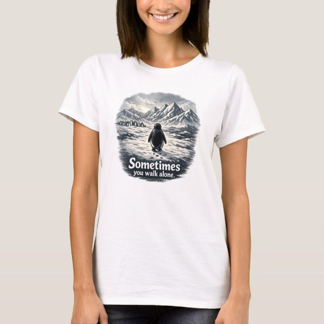 Einsamer Pinguin am eisigen Horizont T-Shirt (Vorderseite)